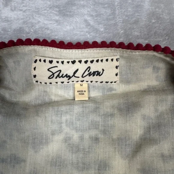 Sheryl Crow Womens Embellished Bohemian Beaded‎ Jacket M Blue Red Geometric Boho - Picture 4 of 11